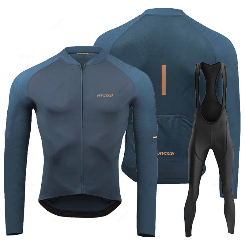 Cycling Gear Clothing - Rvouei تنفس طويلة الأكمام الدراجات جيرسي