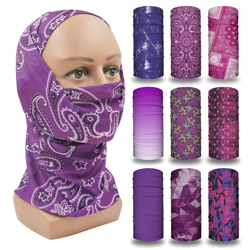 Cycling Gear For Women - الأرجواني بالاكلافا النساء تشغيل التخييم عقال